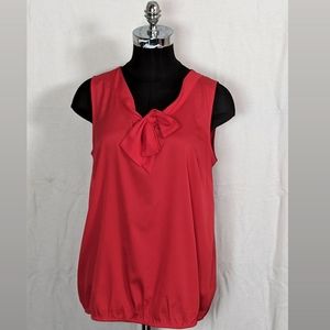 BR classic red sleeveless blouse